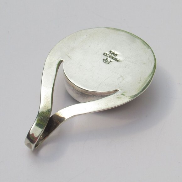 Dichroic Glass Sterling Silver Teardrop Pendant Blue & Green Handmade In Mexico - Picture 7 of 13